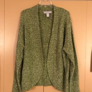 Modern Soul Sweaters - Green and white Modern Soul open-front sweater 1X Modern Soul Sweaters - Green and white Modern Soul open-front sweater 1X